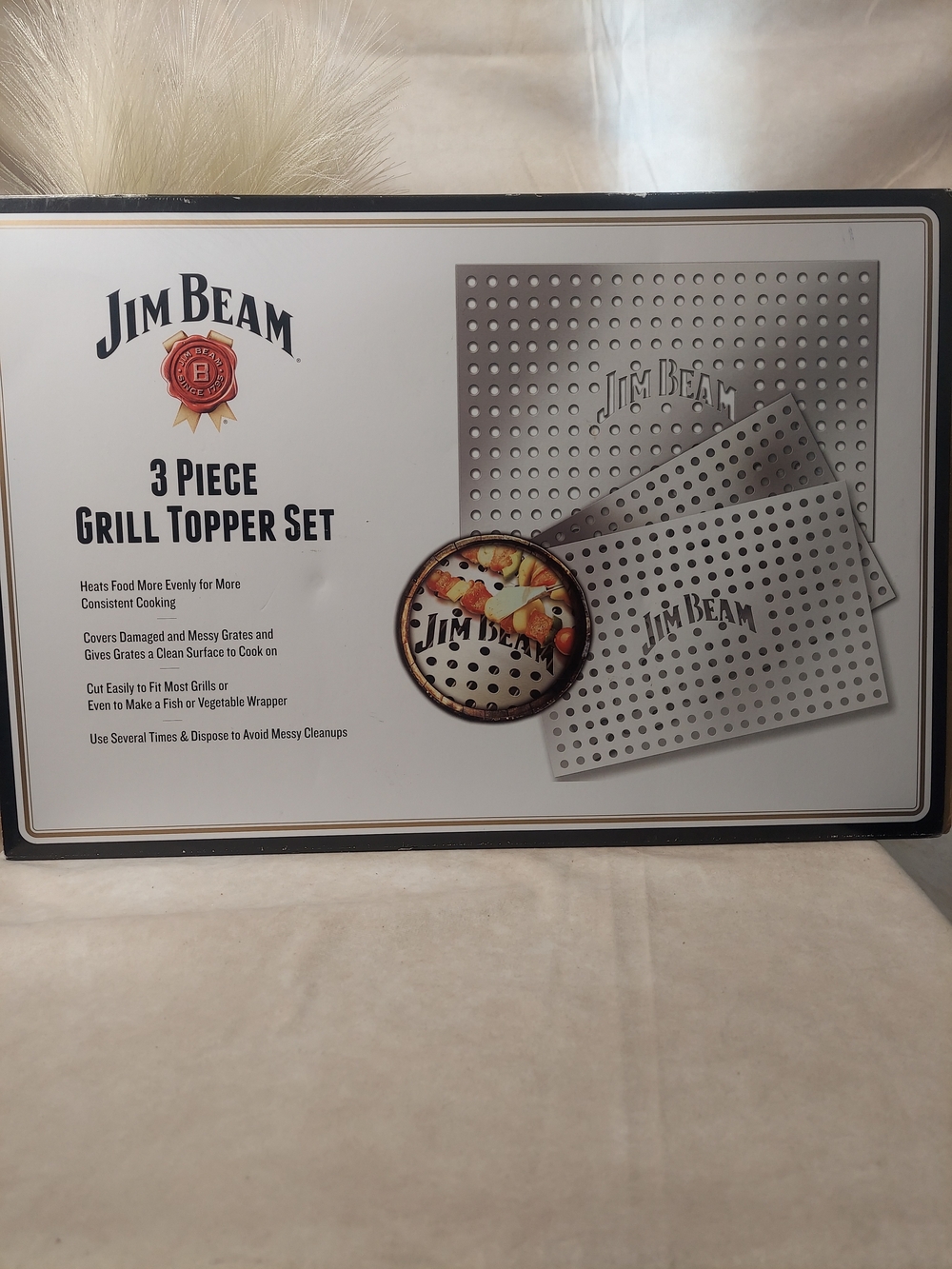 Jim Beam 3 Piece Grill Topper Set NIB 12x18 BBQ